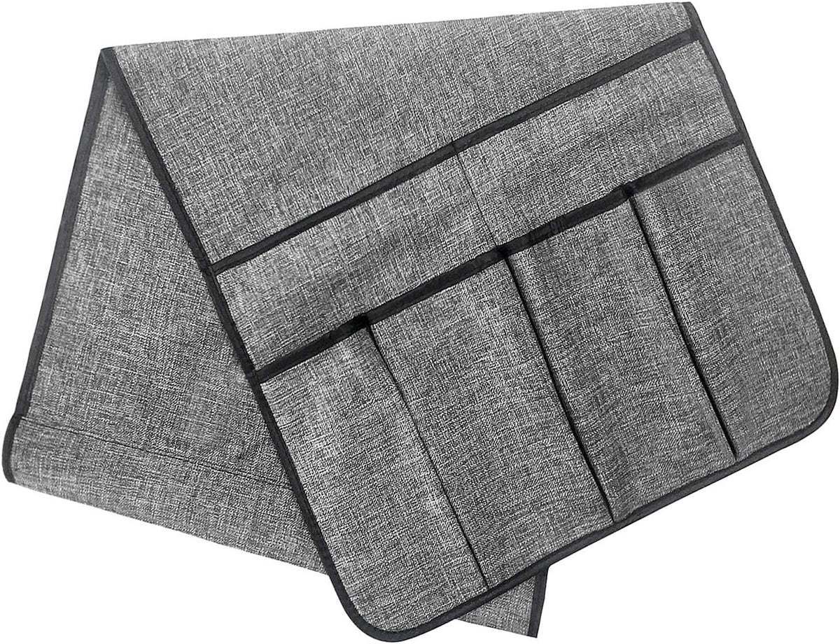 IPENNY Cotton Linen Sofa Couch Remote Control Holder Chair Armrest Caddy Pocket Organizer Storage Bag for Cellphone Tablet Notepad Book Magazines DVD Eyewears Drinker Snacks Holder Pouch