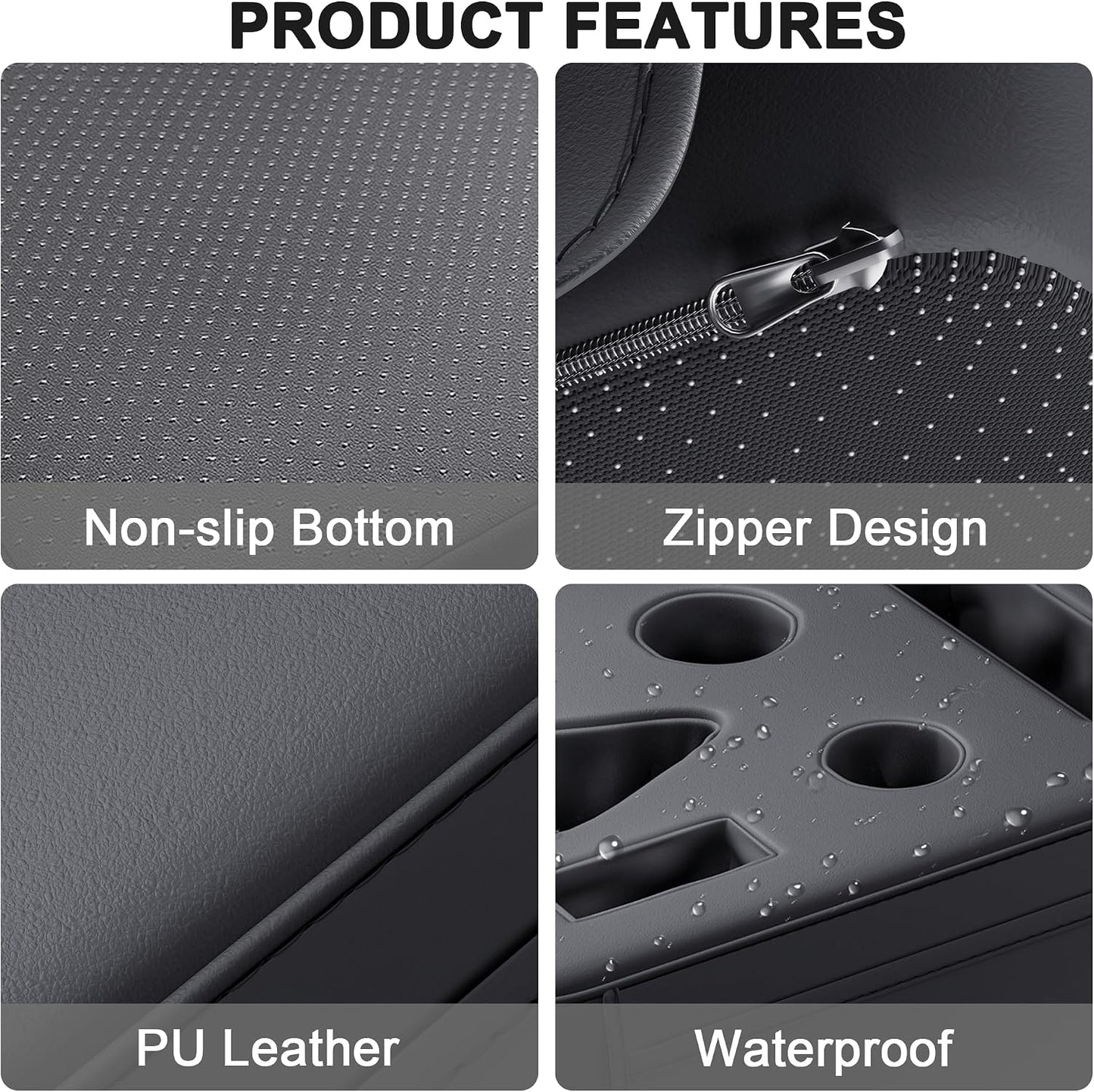 2026 Upgraded Car Cup Holder, 8 in 1 Back Seat Cup Holder for Car, PU Leather Backseat Organizer Car Cupholder Expander Tray for Trucks SUVs RVs Center Console Couch, Holds Drinks Food Phone