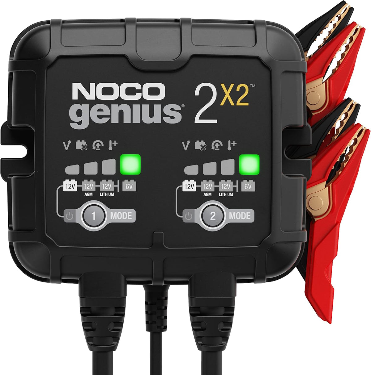 NOCO GENIUS2X2 6/12V 2-Bank Battery Charger, Trickle Charger & Maintainer