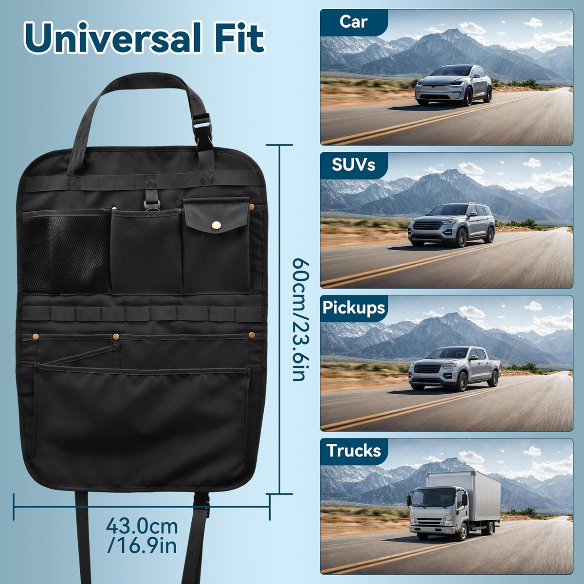 Backseat Car Organizer, Durable Oxford Fabric for Trucks