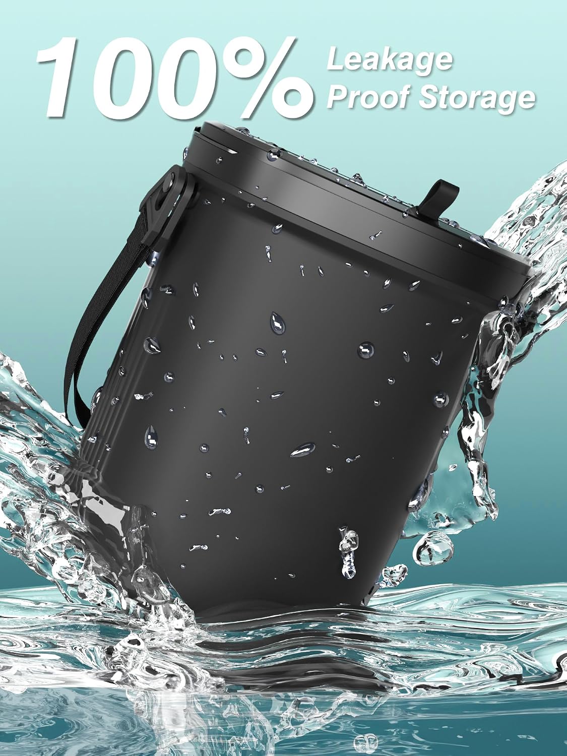 Garoopion Leakproof Car Trash Can, 1.9 Gallon Soft Silicone Hanging Garbage Can with Lid, Easy to Clean Vehicle Trash Bin, Suitable for Sedans, SUVs, MPVs &amp; Trucks