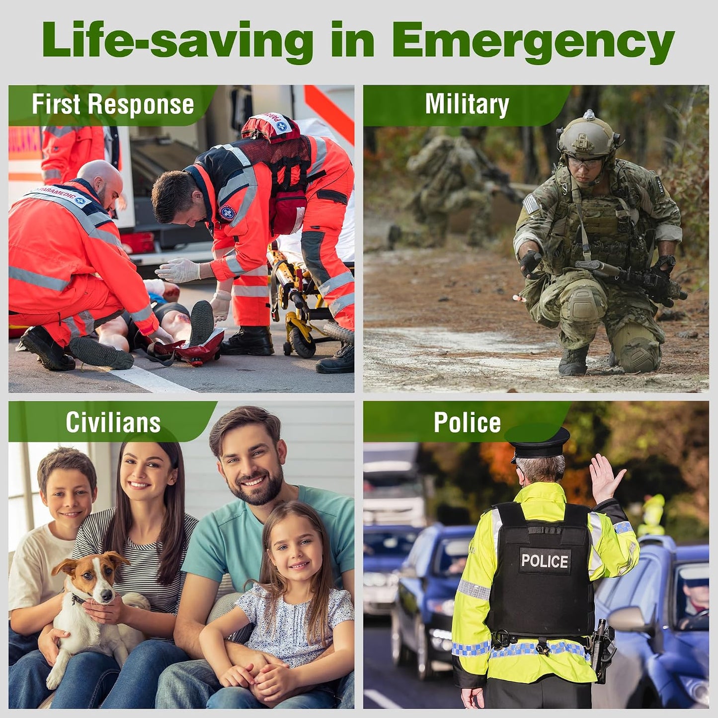 Premium IFAK Trauma Kit with Tourniquet, 36" Splint, Israeli-Bandage | Survival Emergency Prepare Equipment Bag, For Home, Outdoor, Heavy-Duty Workspace, School, Car