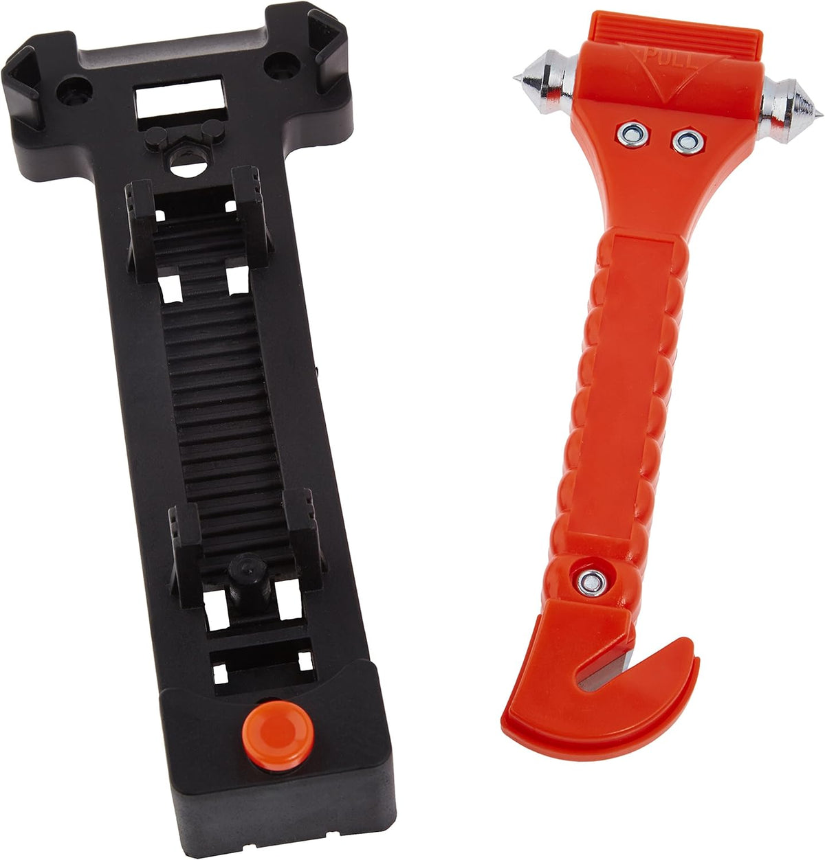 Amazon Basics Emergency Escape Tool, Window Breaker and Seatbelt Cutter, Car Safety Hammer with Protective Bracket, Bright Orange, 4 Pack, SW-835