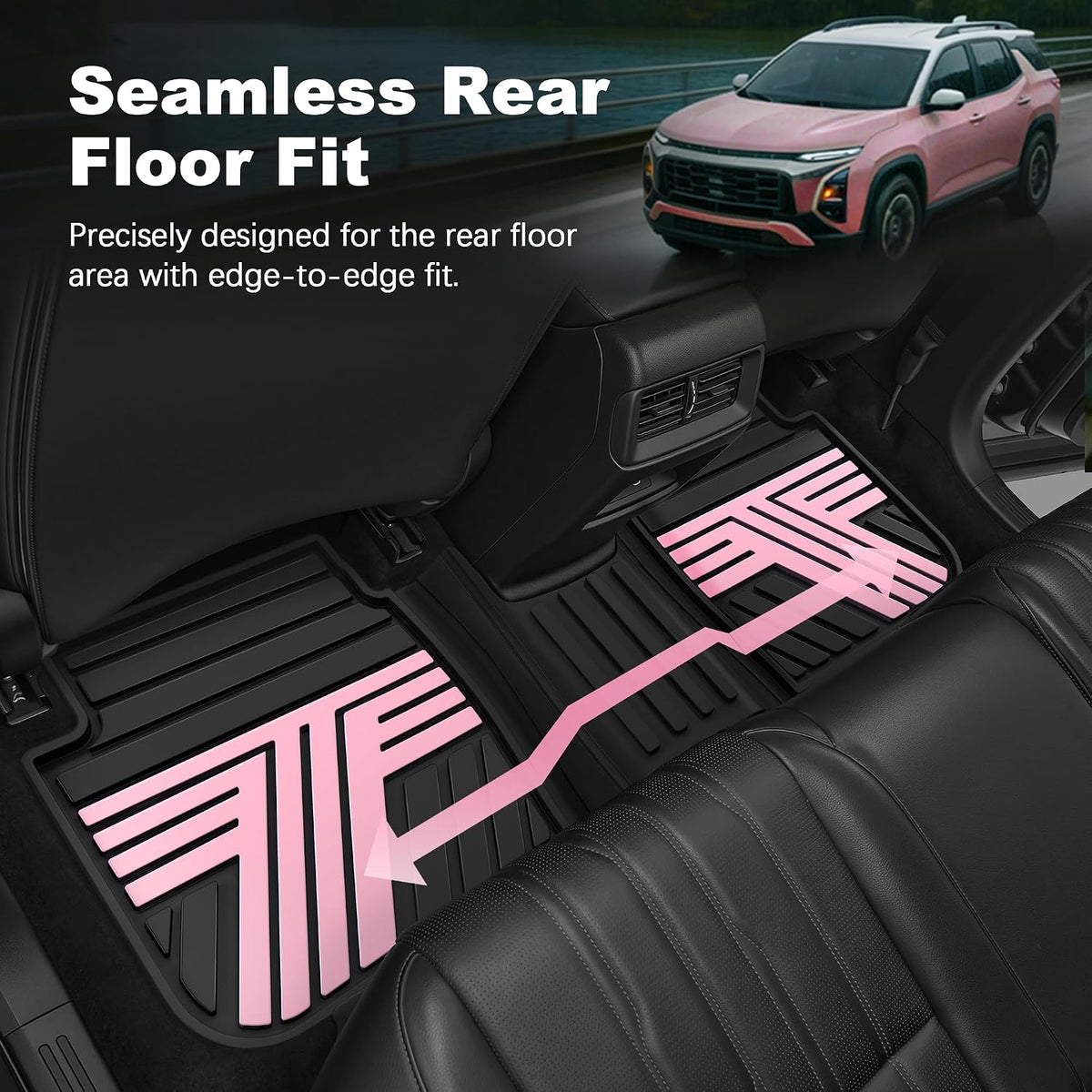 TTX LIGHTING Floor Mats for Chevy Equinox & GMC Terrain 2025-2026, Pink