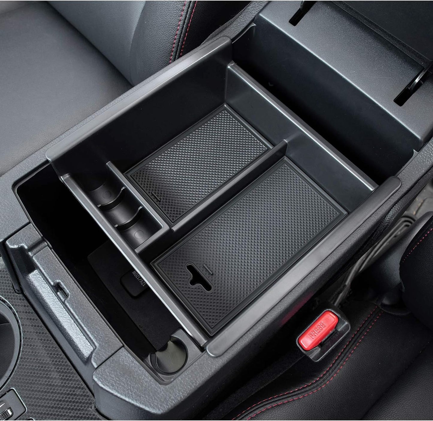 JDMCAR Center Console Organizer Compatible with Toyota 4Runner Accessories 2010-2024 and Kia Telluride (2020-2024), Insert ABS Black Materials Tray, Armrest Box Secondary Storage