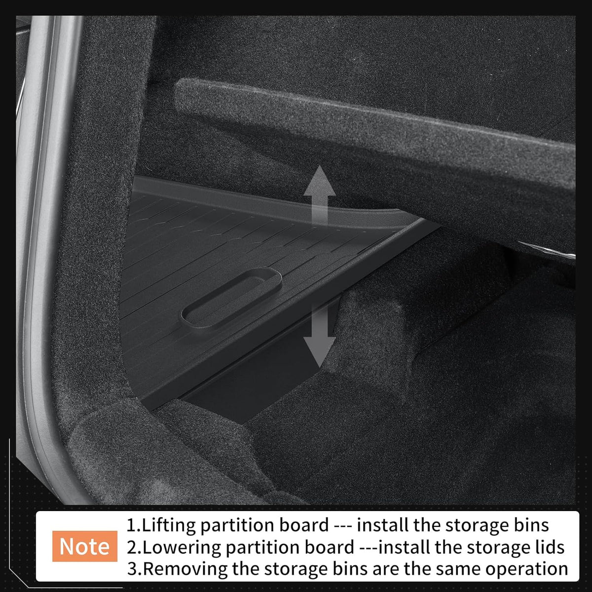 LUCKEASY Rear Trunk Storage Bins for Tesla Model Y Juniper 2025 2026 | Model Y Standard & Premium & Performance, Trunk Side Storage Box with Lids, Rear Cargo Garbage Bins, TPE, Accessories, Black