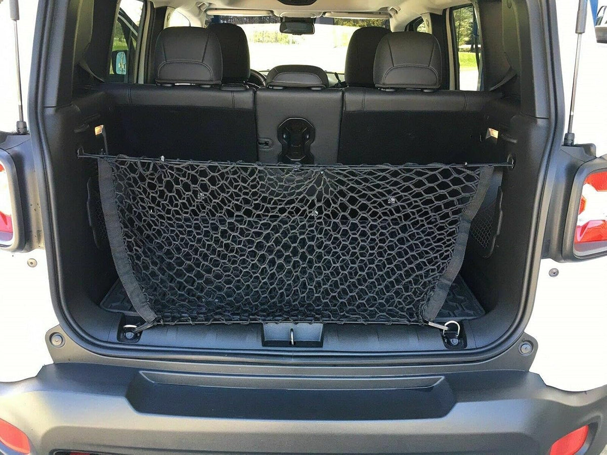Rear Trunk Organizer Cargo Net for Jeep Compass Patriot Renegade 2007-2025 – Envelope Style Black Cargo Net for SUV – Premium Mesh Car Trunk Organizer Vehicle Carrier Storage