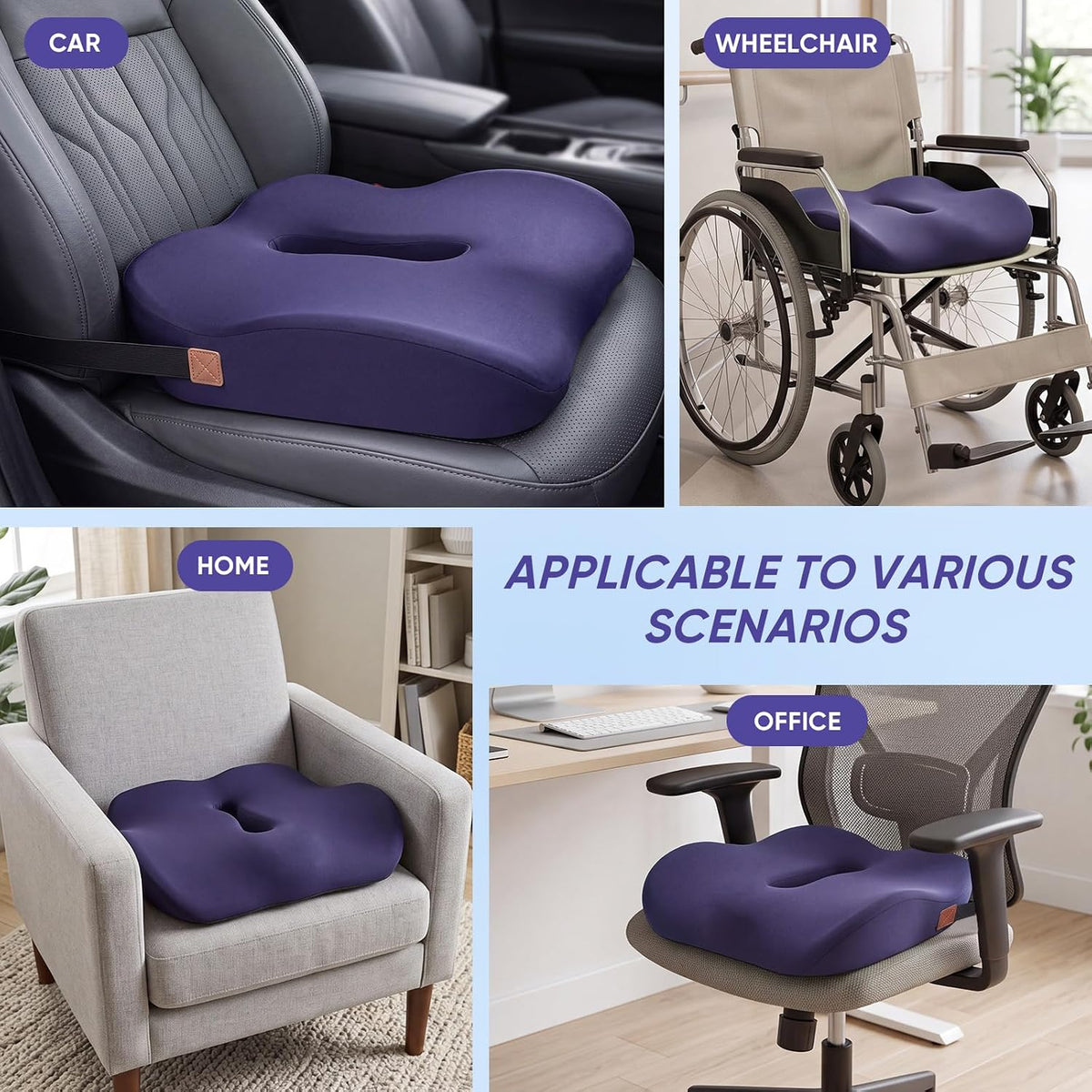 Seat Cushion for Car, Comfortable Driving Support Pad
