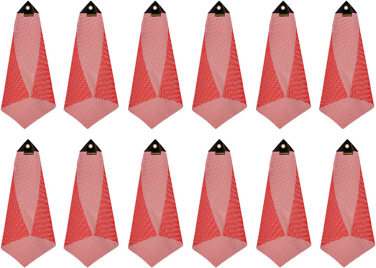 Safety Flags 18 x 18 Inch, 12 Pack Red Single Corner Grommet Warning Flag