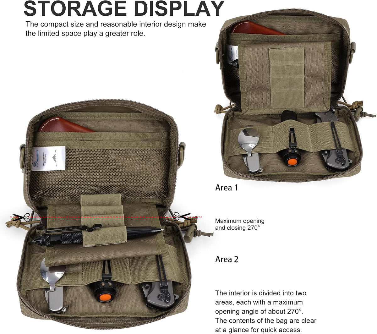 Mardingtop 600D/Cordura Tactical Molle Utility Pouch, Small Military Admin EDC Tool Organizer Bag