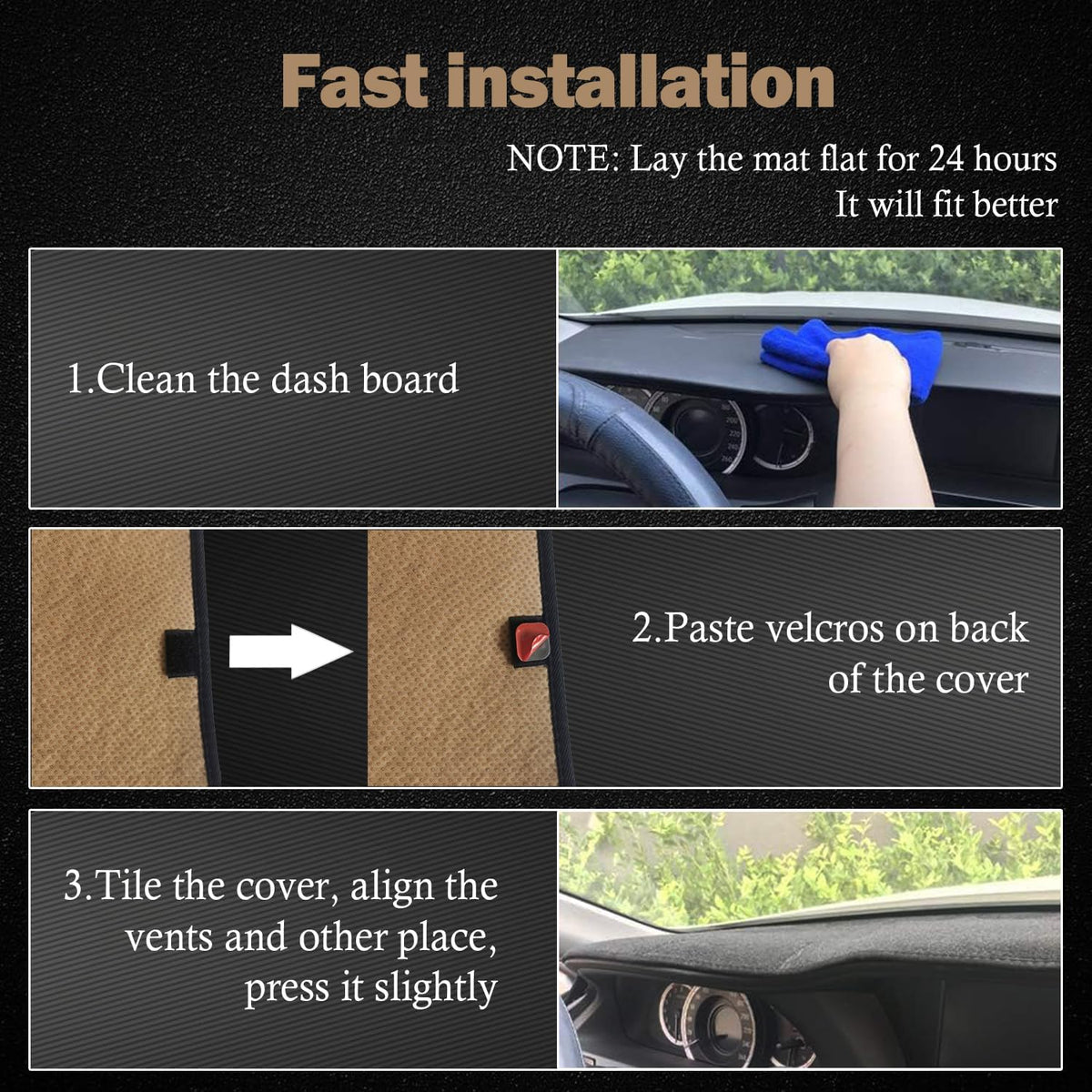 Dashboard Cover Dash Mat Fit for Ni-ssan 2020-2014 Rogue,2022-2017 Rogue Sport (Without HUD Models),Car Dash Board Mat Anti-Glare Carpet,Non-Slip Pad Sunshield Protector (Flannel)