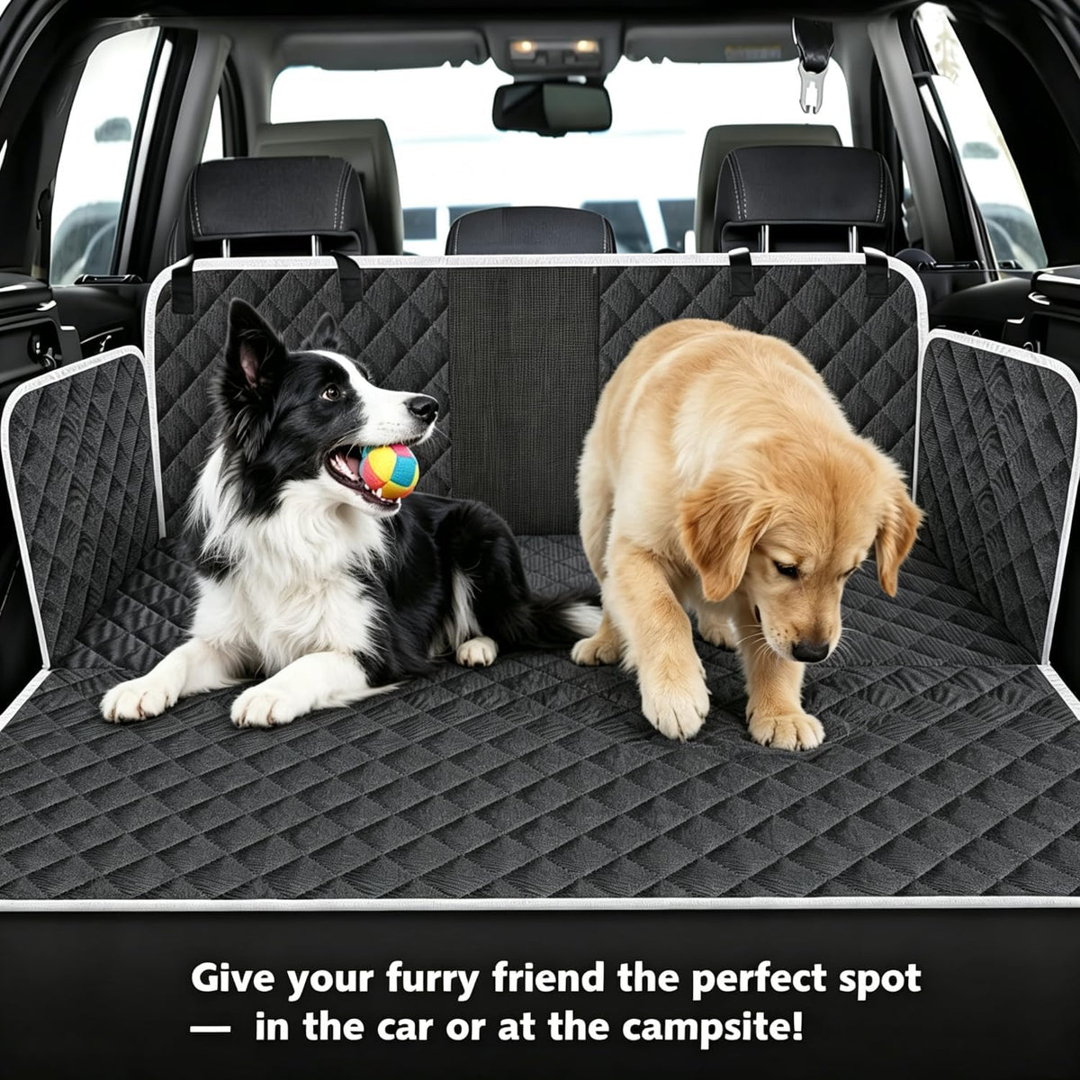 Meolsaek Dog Car Seat Cover, Mesh Window Hammock Back Seat Cover for Dogs