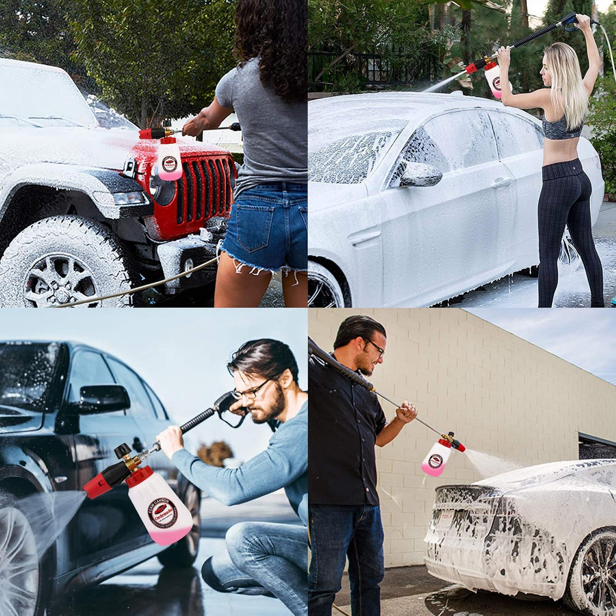Ordenado Adjustable Foam Cannon 1 Liter Bottle Snow Lance Professional Car Wash Pressure Washer Gun Jet Wash Fit 1/4" Quick Connector Blaster Car Detailing Accessories 02