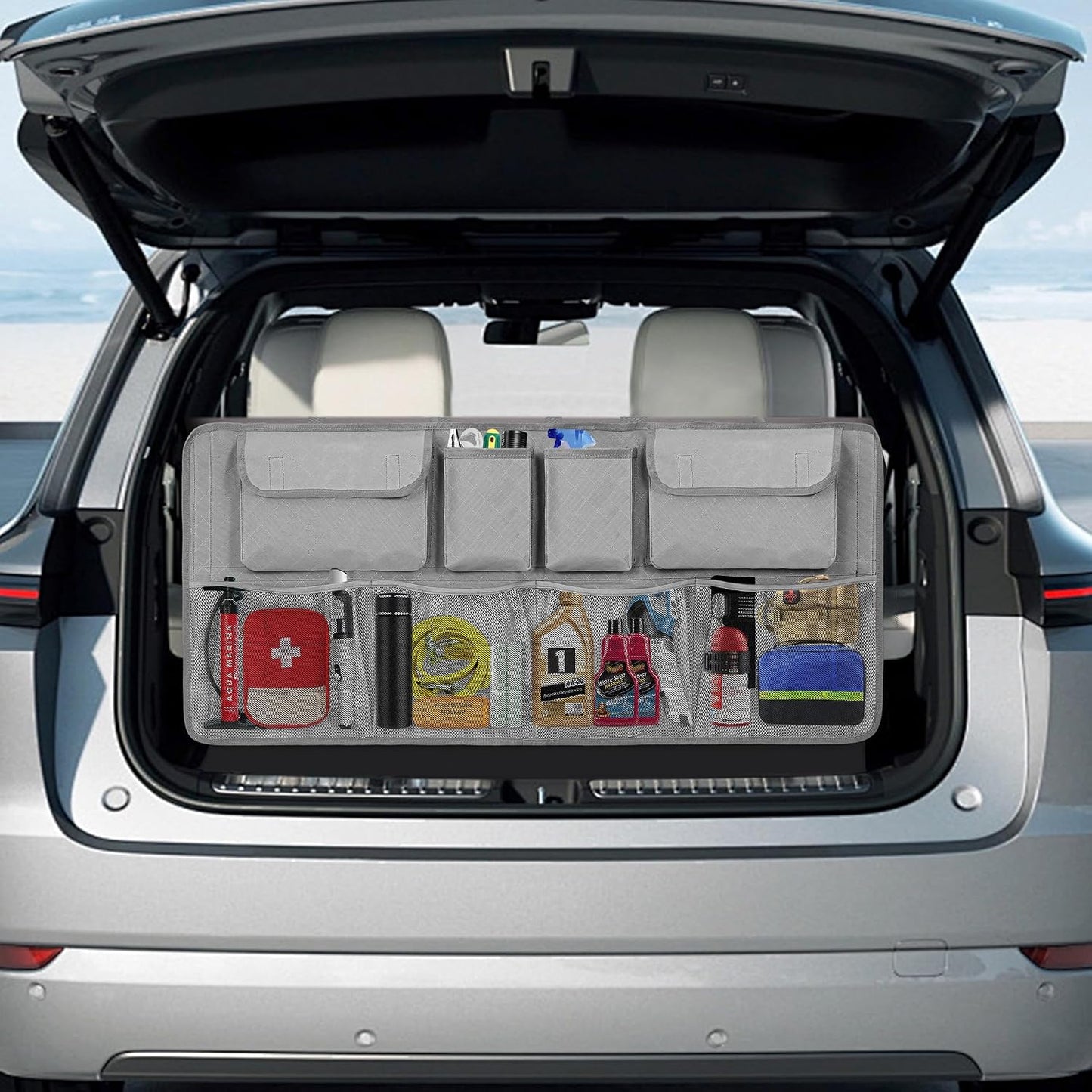 Car Trunk Organizer and Storage, Large Capacity Backseat Hanging Storage Accessories, Backseat Car Organizer for SUV/MPV/Truck (Dimgrey)