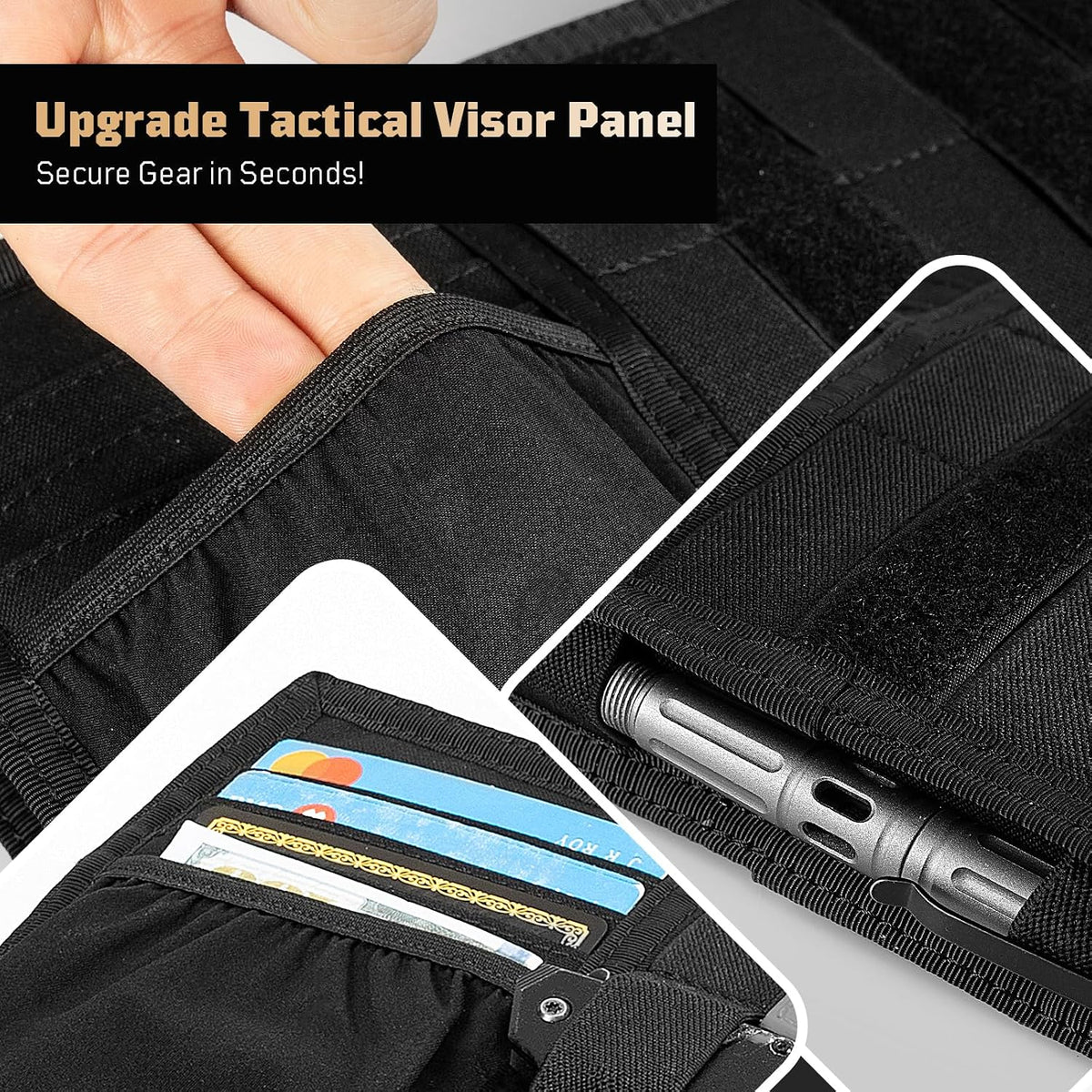 OneTigris Tactical MOLLE Sun Visor Organizer, Car Visor Panel EDC Storage