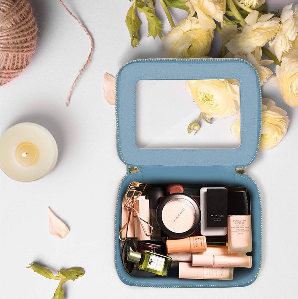 Prite Clear Makeup Bag Travel Cosmetic Organizer Toiletry Case for Women
