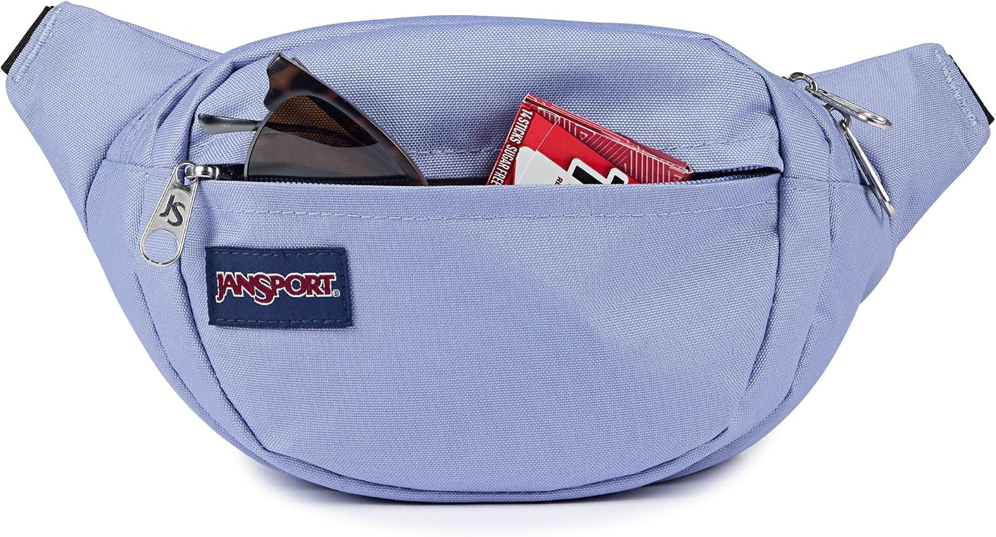 JanSport Fifth Avenue Fanny Pack Crossbody Bags for Women, Men - Stylish, Durable Waist Bag with Adjustable Belt, Main Zippered Pocket, Quick Stash Pocket - Travel Essentials - Black