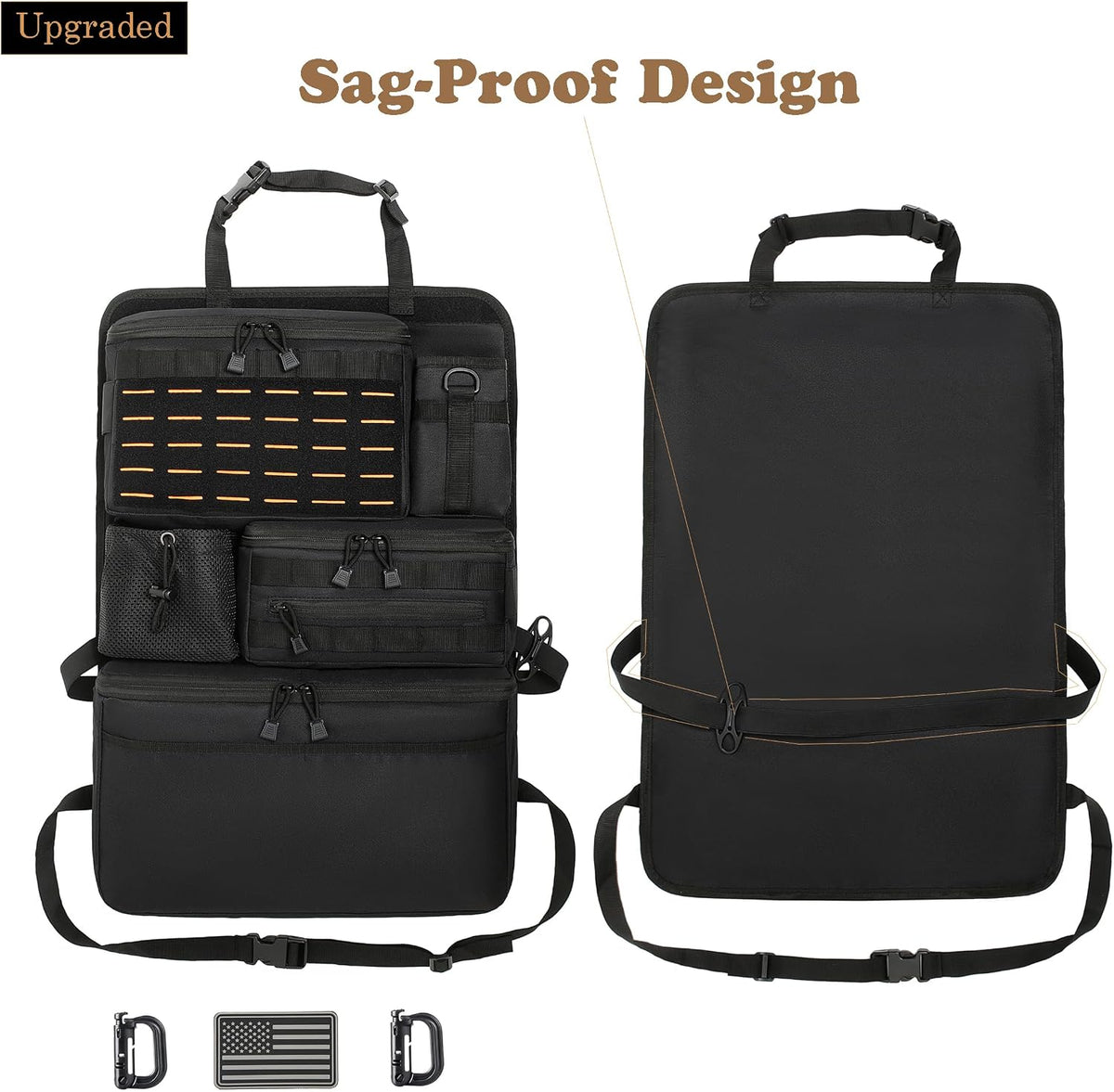 Upgraded One-Piece Universal Car Seat Back Organizer with Multiple Pockets