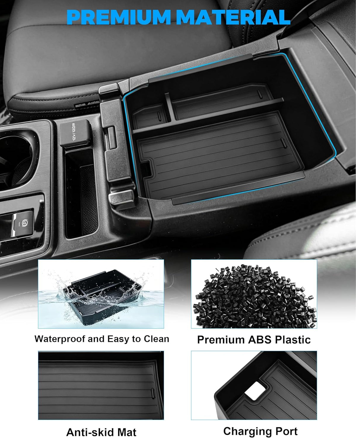 Center Console Organizer Tray for 2026 Subaru Outback Wilderness/Premium/Limited/Touring/XT, Custom Fit Armrest Storage Insert with Non-Slip Mats