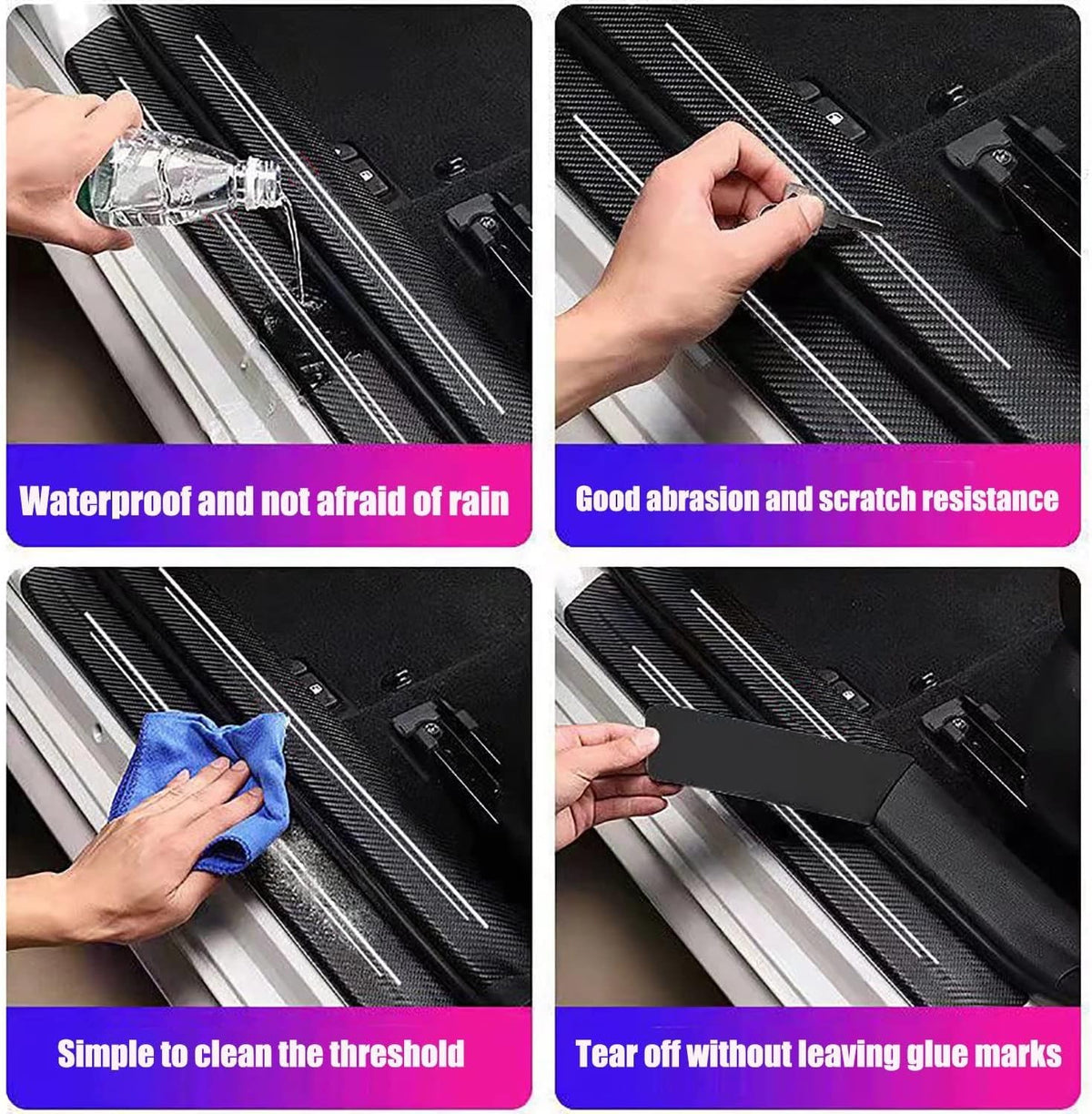 Door sill Protector,Door sill Scratch Protection(Suitable for Most car Models),Anti-Scratch Protection Strips（9PC）