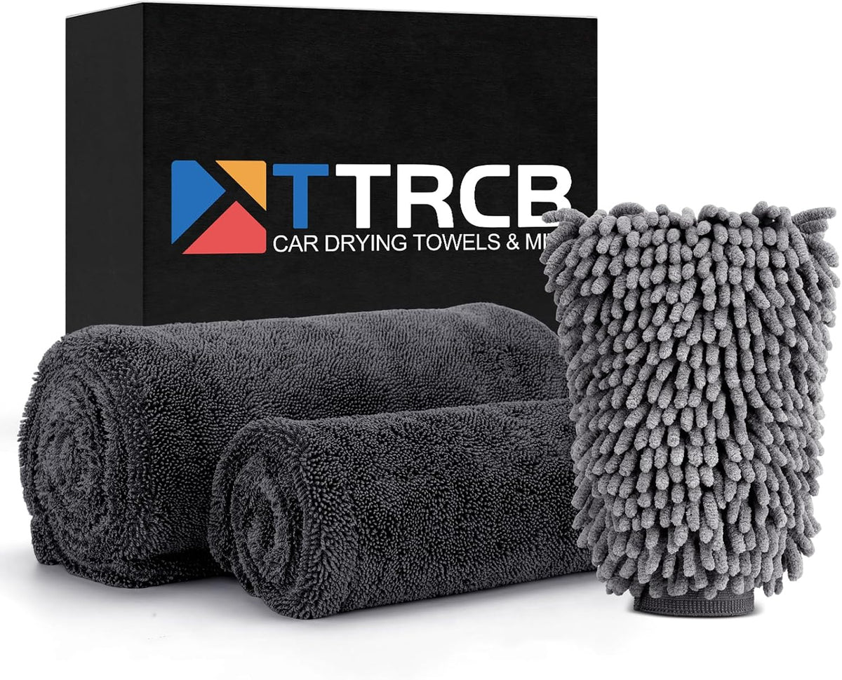 TTRCB 2 Pack Car Drying Towels, 48" x 24" Extra Large Microfiber Towels for Cars, Ultra-Absorbent 70/30 Blend, 1400 GSM, Streak Free, Twisted-Loop Drying Towels Car Detailing for SUV, RV, Truck
