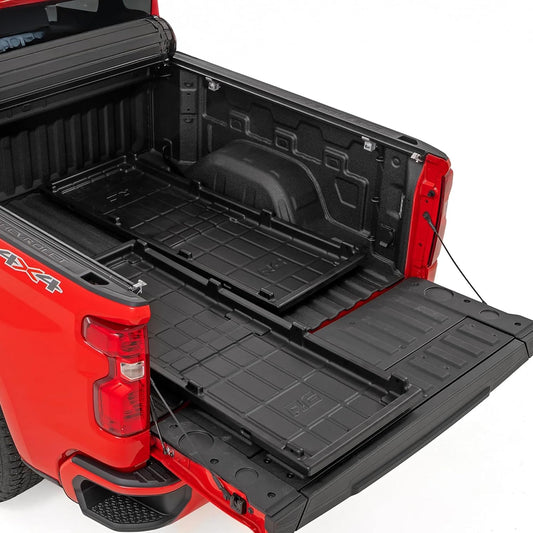 Rough Country Slide-Out Truck Bed Cargo Tray - Organizer for 5'7"+ Beds, Heavy-Duty Polyethylene, UV-Protected, Easy Tailgate Access