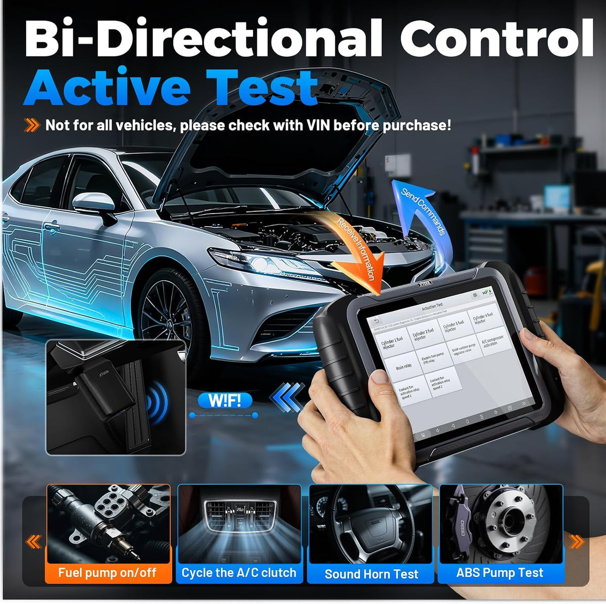 XTOOL D8W Wireless Bidirectional Scan Tool, OBD2 Scanner with Topology