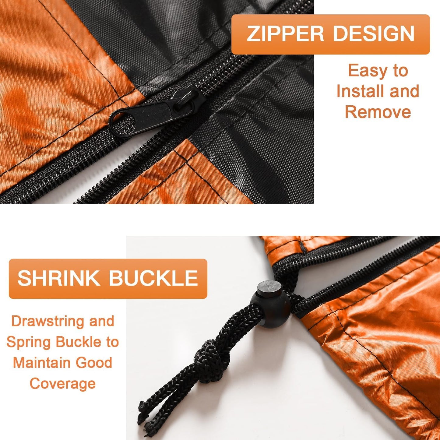 Kayme Tire Cover, Large Tire Storage Bag, Seasonal Spare Tire Storage Cover, Durable Tire Bags Used in Trucks, SUV, Trailer Sun Rain Snow Protection, Fit 35 Inch Tire Diameter-Black Orange
