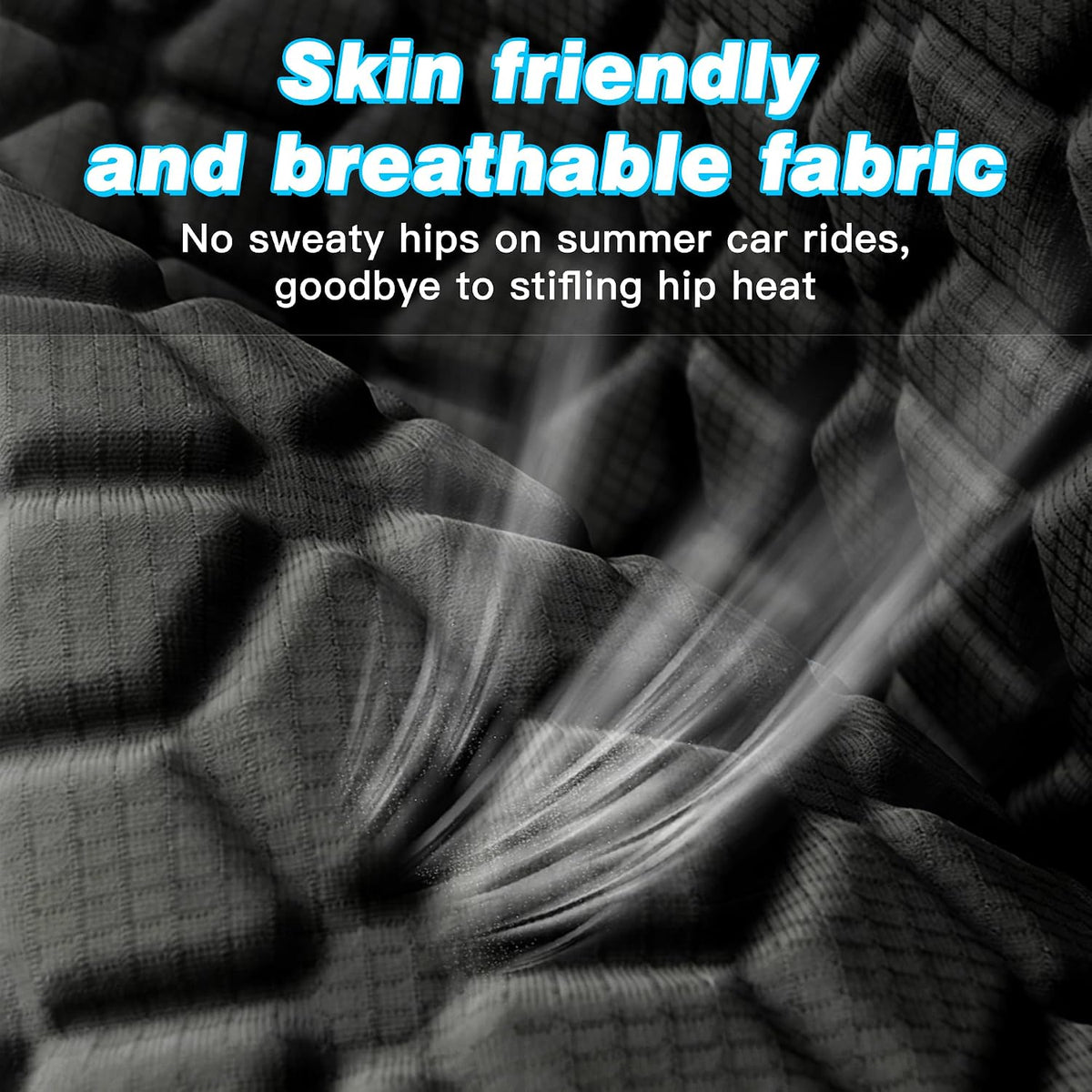 Thin Gel Car Seat Cushion, Non-Slip & Comfortable Automotive Front Seats Cushion Pad for Driver, Breathable Vehicle Interior Mat Cover Accessories (Black)