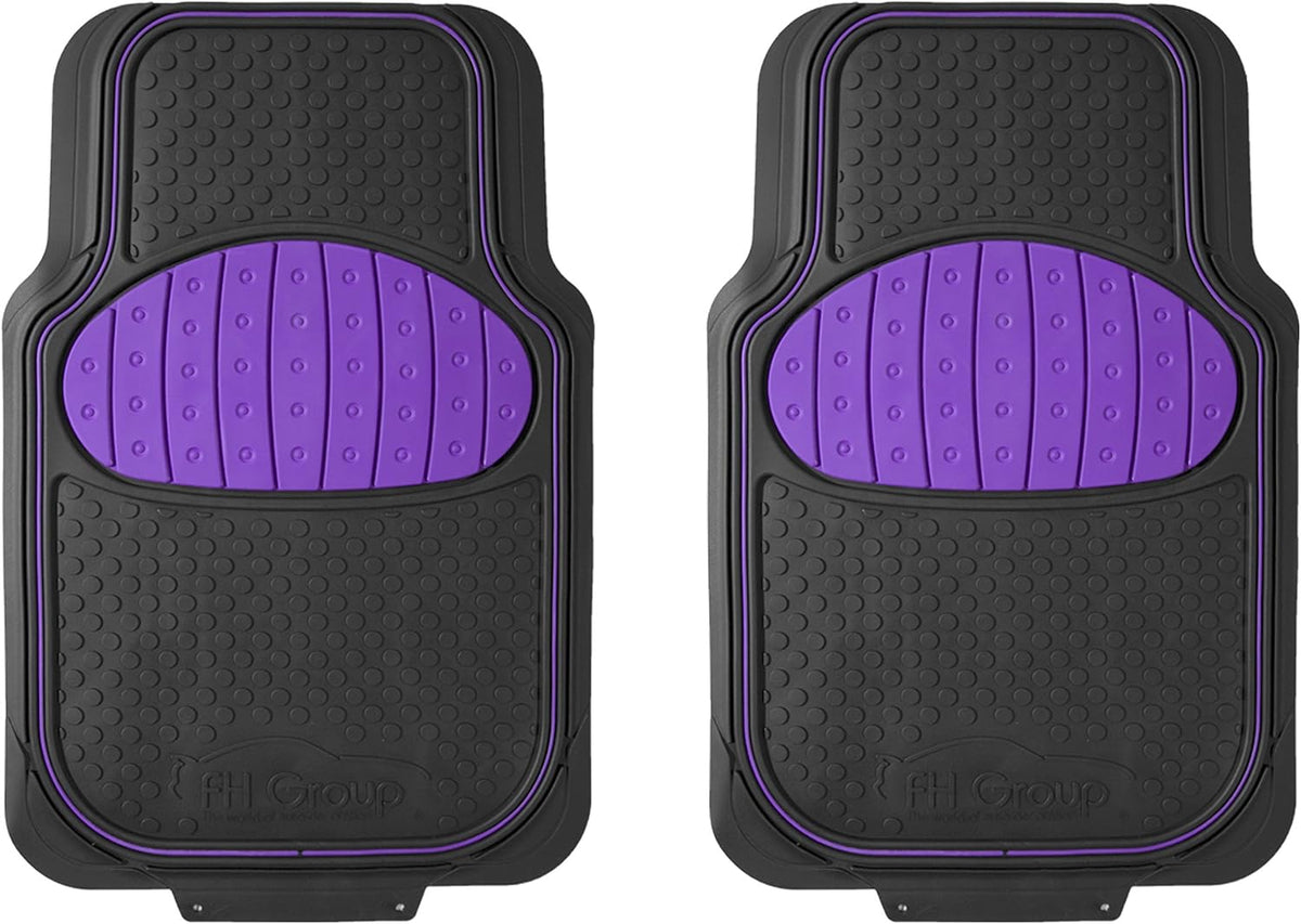 FH Group Car Floor Mats - Heavy-Duty Rubber Floor Mats for Cars, Universal Fit Full Set, Trimmable Automotive Floor Mats, ClimaProof Floor Mats For Most Sedan, SUV, Truck Floor Mats Purple