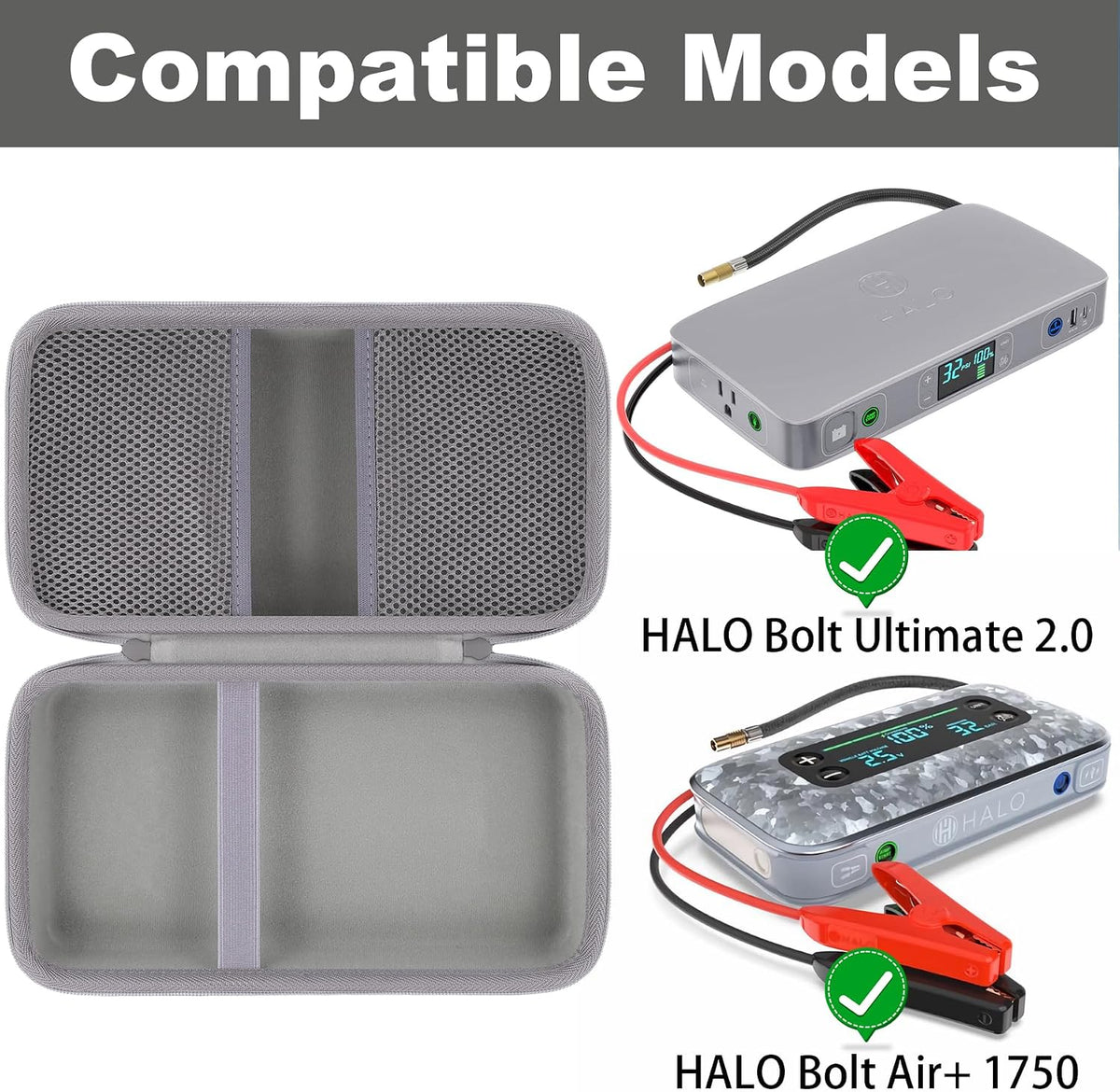 khanka Case for HALO Bolt Ultimate 3.0/2.0/Air+1750 Jump Starter,Grey