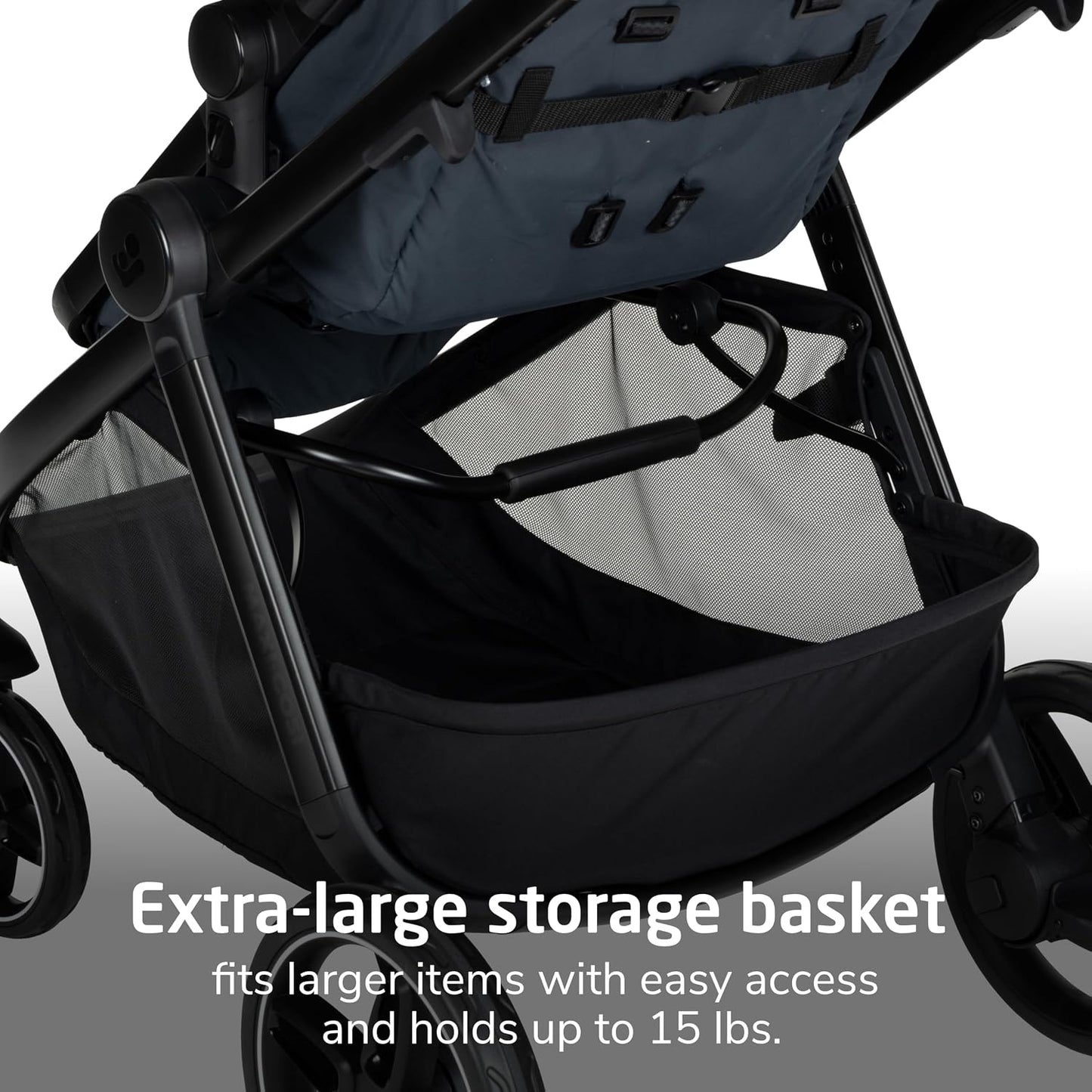 Maxi-Cosi Zelia Pro 5-in-1 Travel System with Mico Pro Infant Car Seat and Baby Stroller Combo, Reversible Seat, Large Wheels, Adjustable Handle, Newborn to Toddler, Lightweight, Seascape