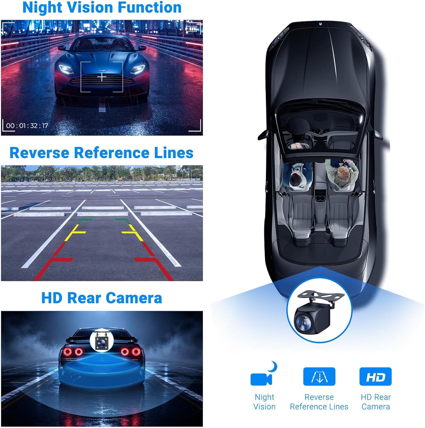 9" Wireless Apple Carplay Screen for Car & Android Auto with Backup Camera | Portable Touchscreen with OTA Update, GPS Navigation/Mirror Link/Voice Control/5.0 Bluetooth