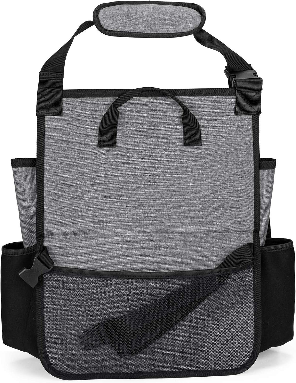 LUXJA Car Front Seat Organizer with Cover & Laptop Sleeve, Gray