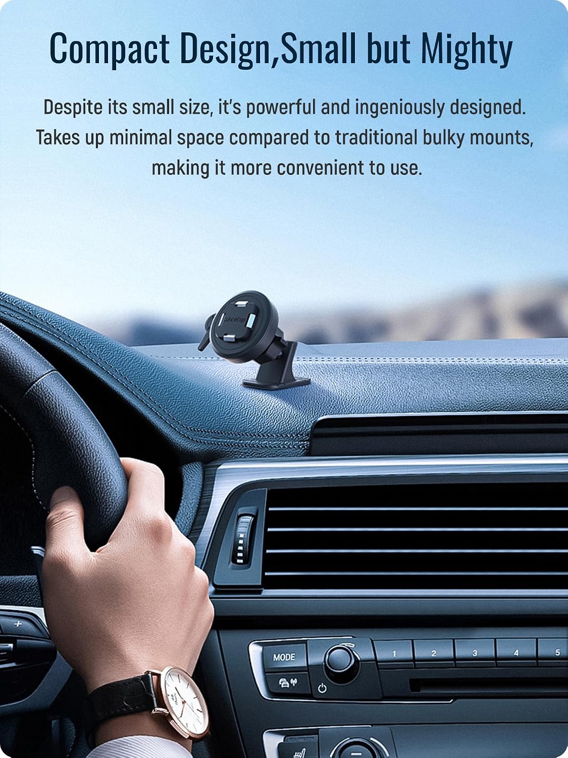 sincetop Car Phone Mount - Series Q [ Quad ] - with Instant Quick Release - 360° Adjustable Dashboard Phone Holder, One-Second Detach, Compatible with iPhone/Samsung