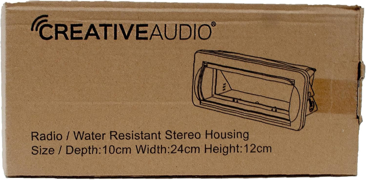 Creative Audio CAMC1B Marine Single DIN Radio Mounting Kit with Retractable Cover (Black)