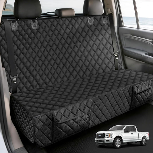 Dog Car Seat Cover for Trucks, Heavy Duty Rear Bench Cover for Ford F150/Chevrolet Silverado 1500/Ram 1500/GMC Sierra 1500, Waterproof Nonslip Pet Back Seat Cover for Dogs