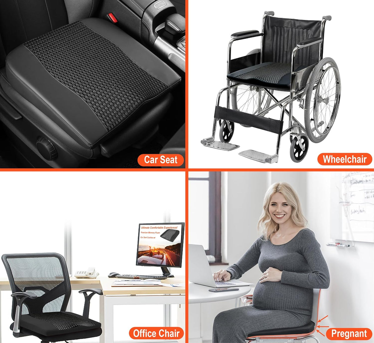 Lofty Aim Car Seat Cushion, Memory Foam Car Seat Cushions for Long Driving