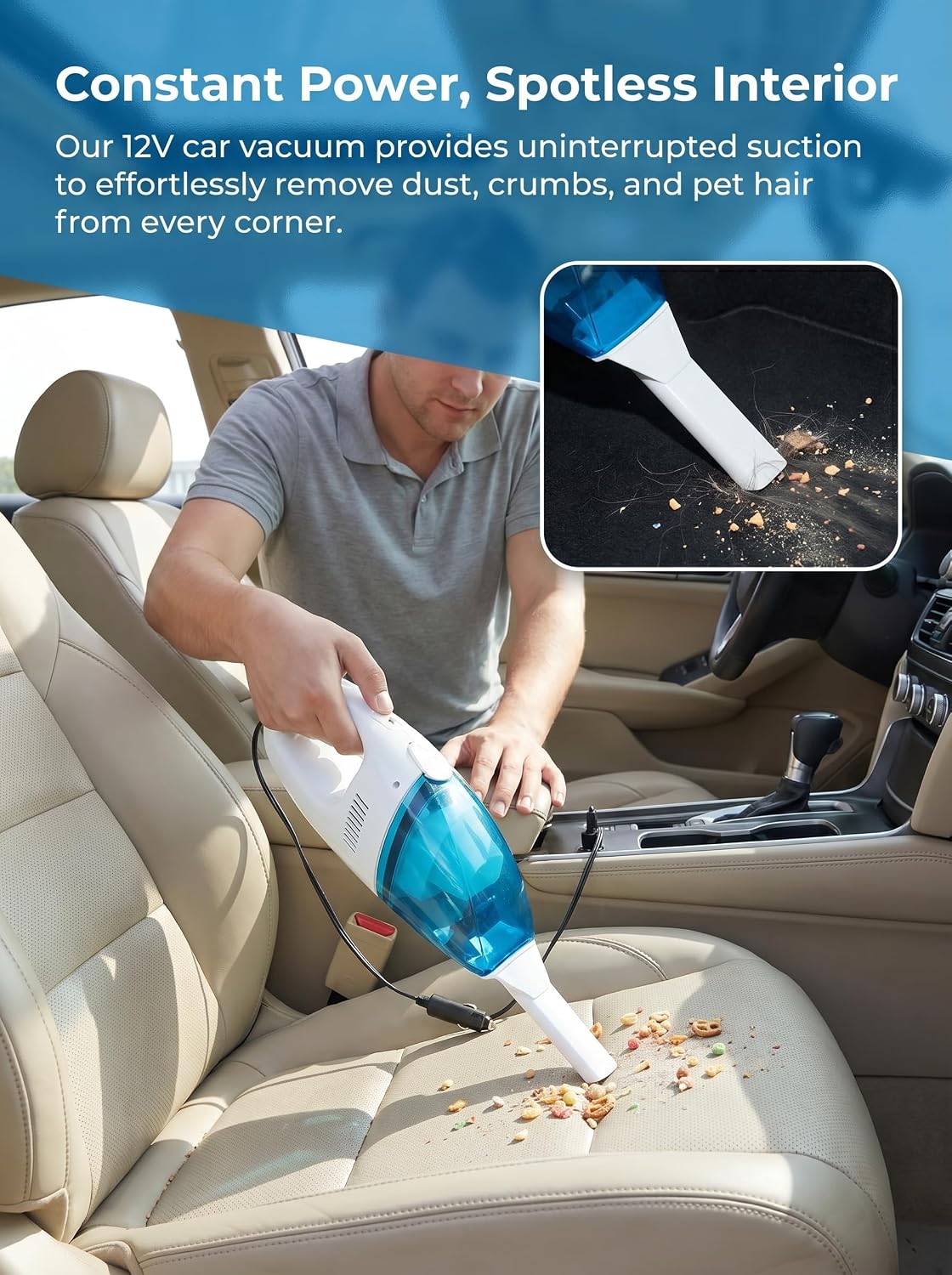 Mini Handheld Car Vacuum Cleaner Lightweight Portable for Car Daily Use