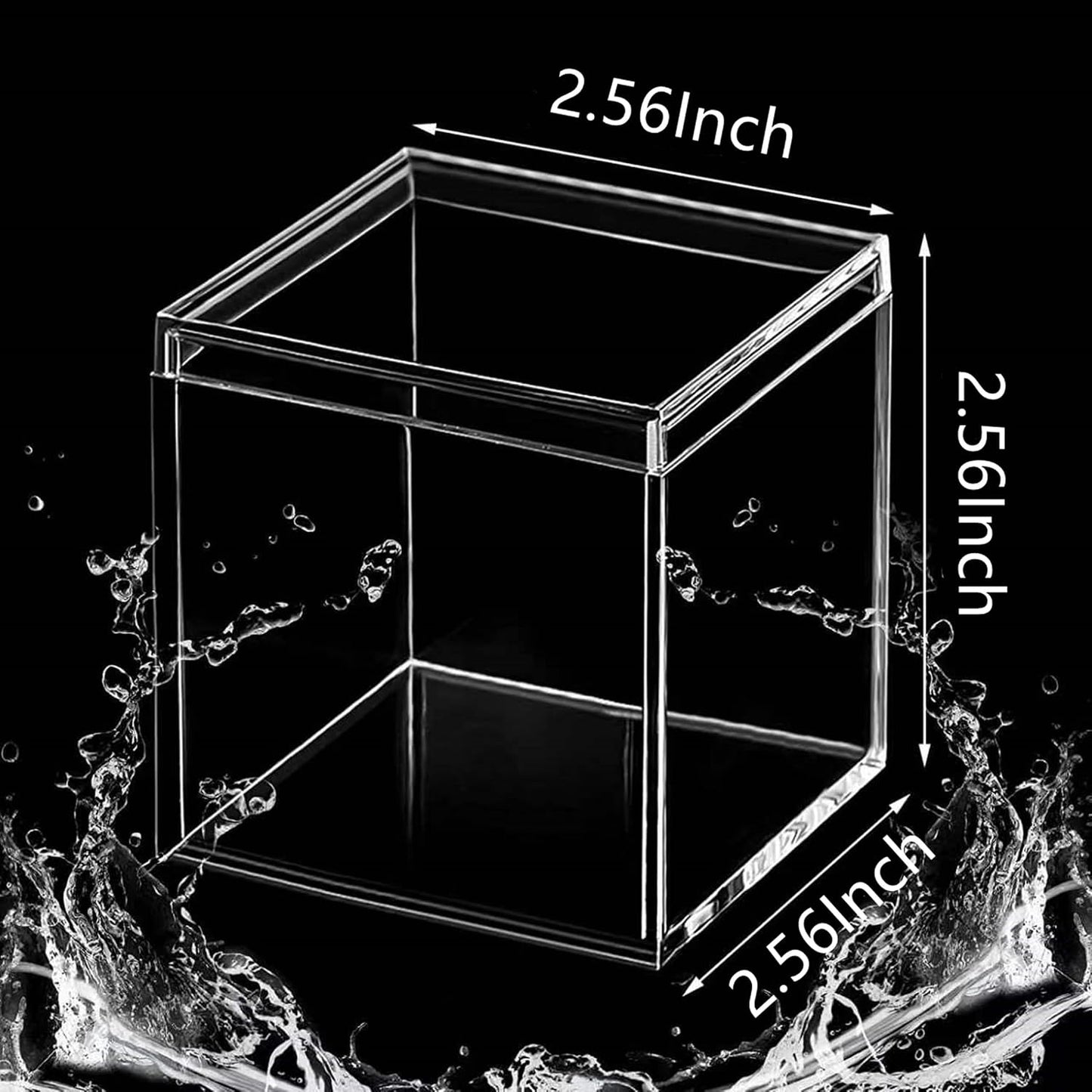 KissYou Acrylic Display Box with Lid 2 Pieces Clear Square Cube Jewelry Storage Contanier Wedding Candy Boxes