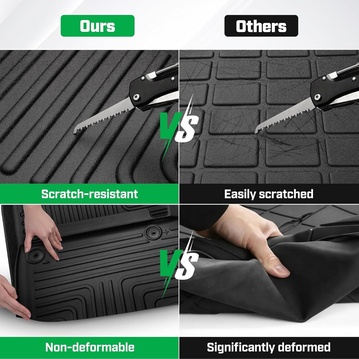 Cartist Floor Mats Fit for Ford Econoline/E-Series 2007-2025 E150/E250/E350/E450,All Weather Floor Liners for Econoline/E-Series Accessories Carpet Protection 3D TPE Heavy Duty Van Floormats