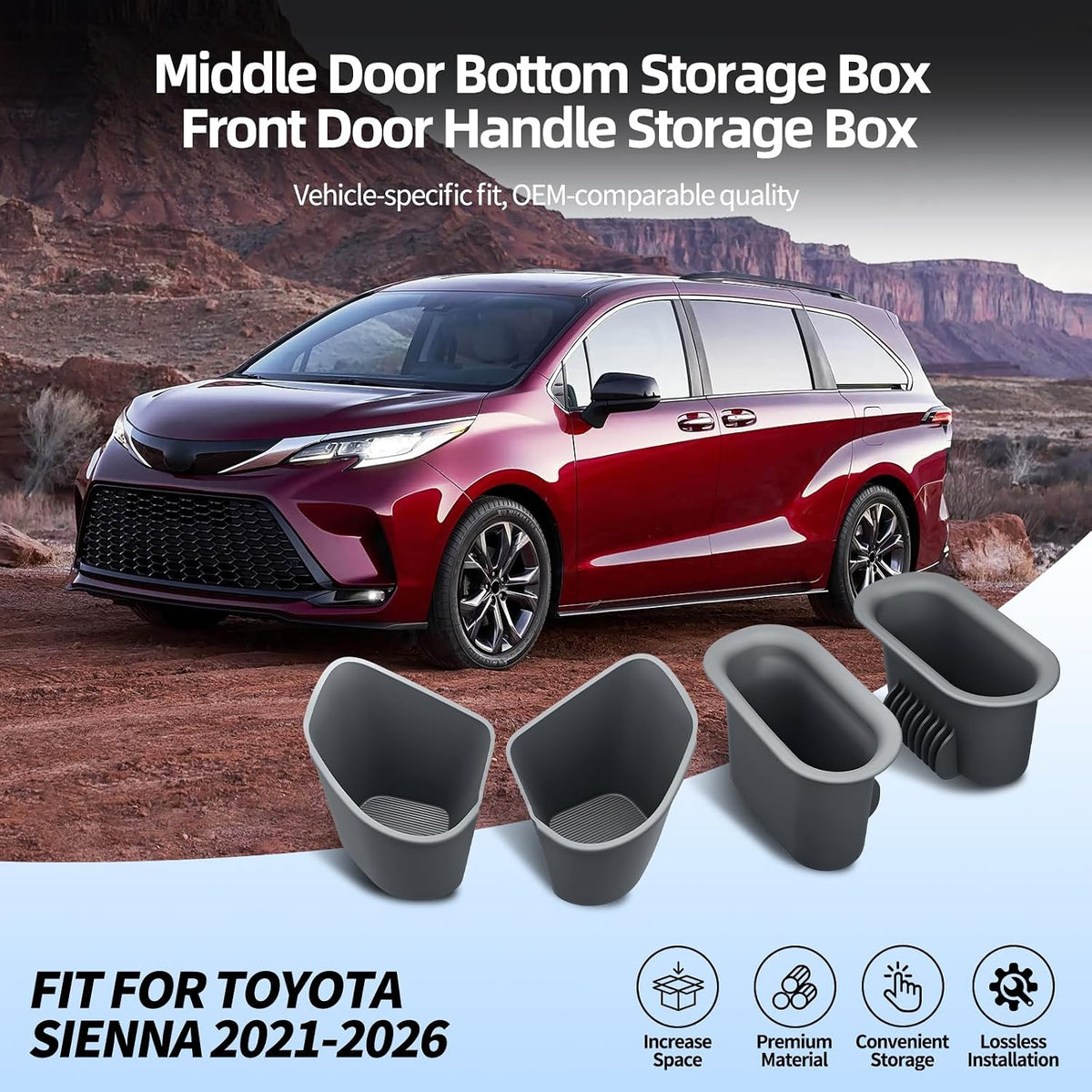 for Toyota Sienna Car Door Organizer Cup Holder, for Toyota Sienna