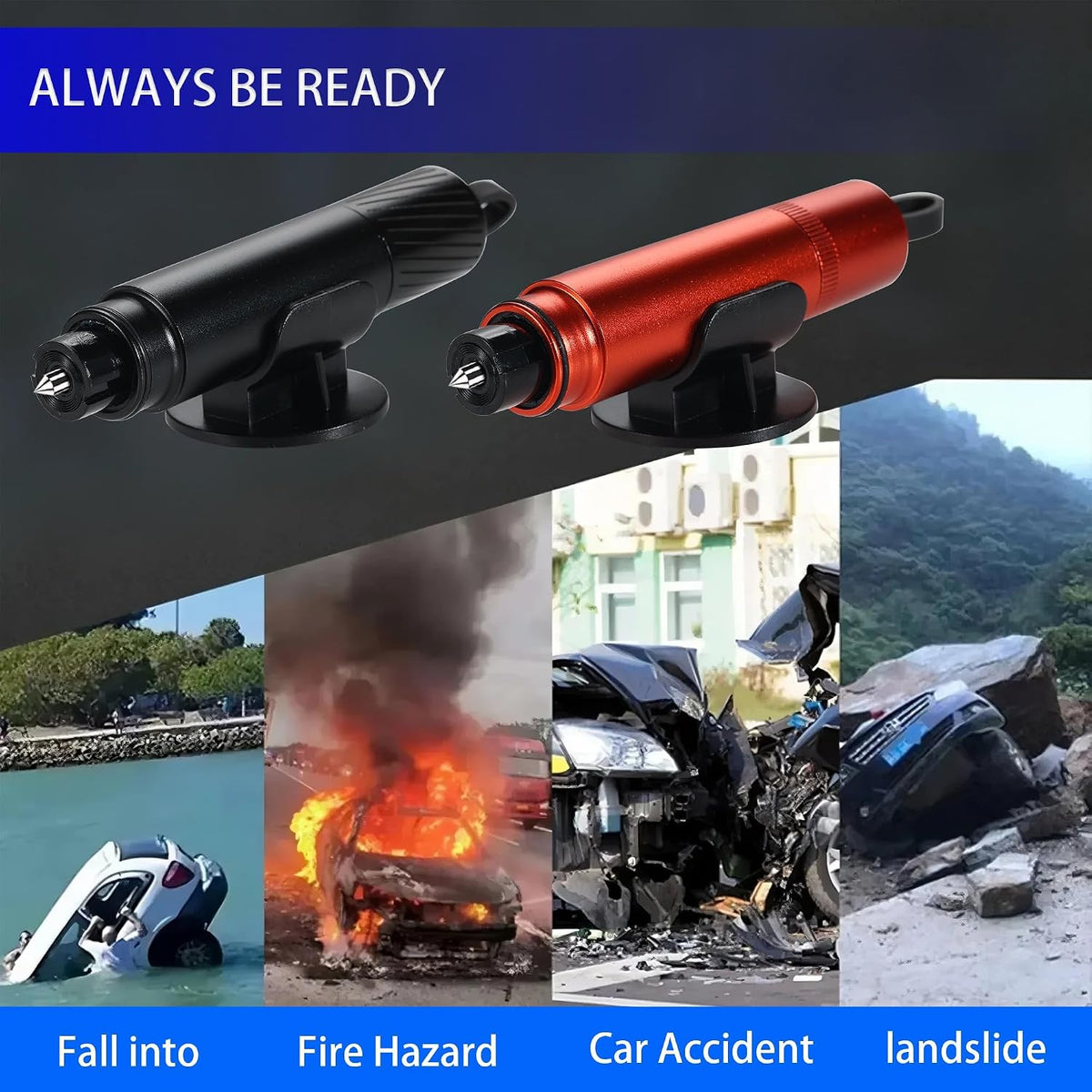 Car Emergency Escape Tool Kit - 4PCS Window Breaker & Seatbelt Cutter Set, Safety Rescue Gear for Vehicles, Waterproof Glass Breaker for Car Emergencies
