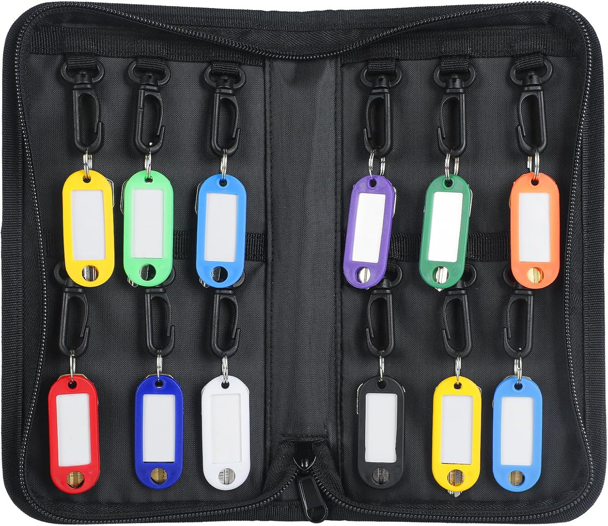 Uniclife 12-Hook Portable Key Organizer,Zippered Key Case for Offices