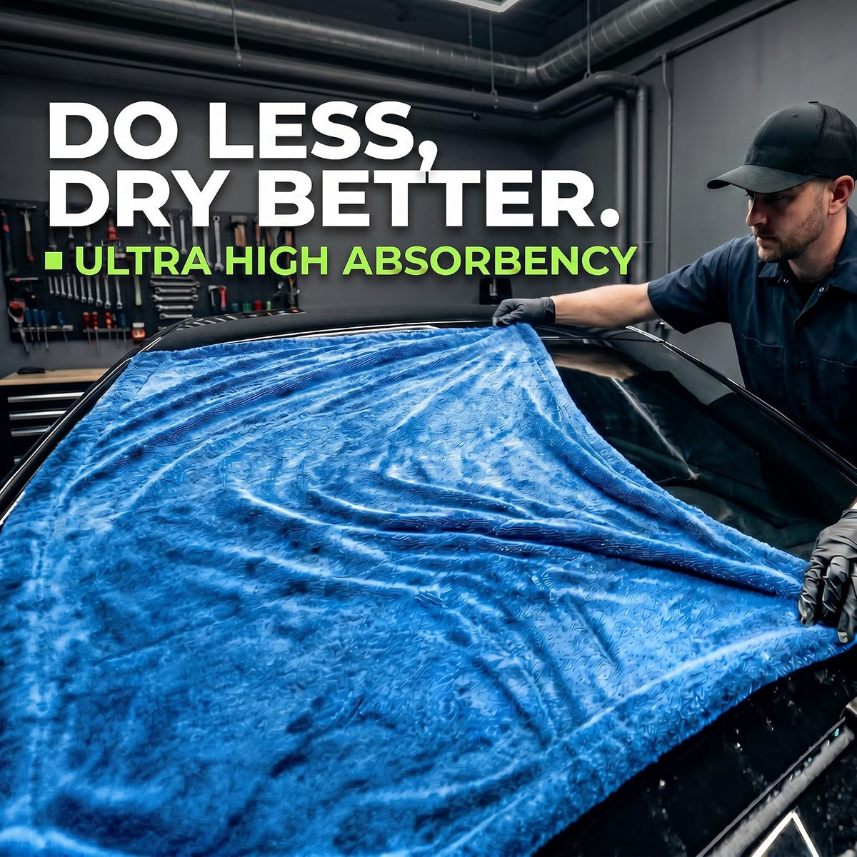 3-Pack Color-Coded Car Drying Towel Set 48"x24" Oversized Microfiber