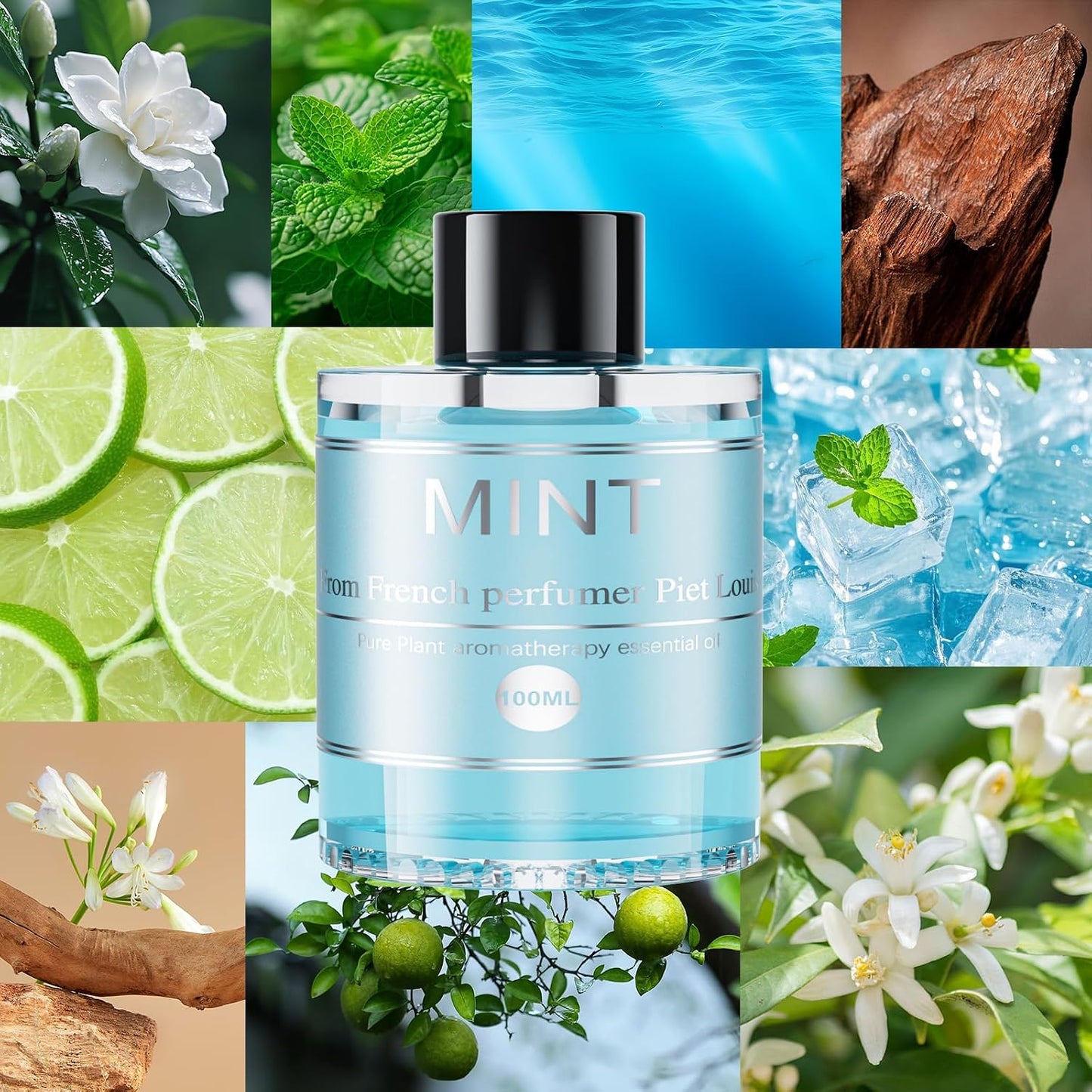 CO01 3.5OZ/100ml Car Air Freshener Refill Bottle, Car Freshener Perfume Refill Long Lasting Fragrance 6 Months, Car Diffuser Essential Oil Made of Natural Plant Extracts, 12 Varied Scents Available