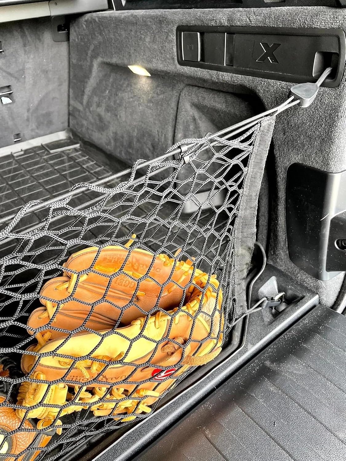 Rear Trunk Organizer Cargo Net for BMW X5 2019-2026 — Envelope Style Cargo Net for SUV — Premium Mesh Elastic Car Trunk Organizer Vehicle Carrier Storage — Compatible with X5