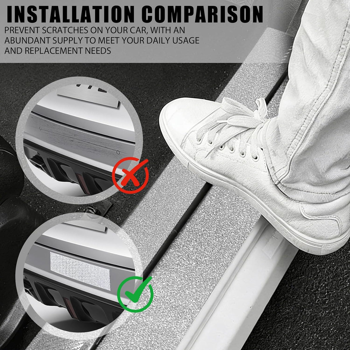 Universal Car Door Edge Guards, Car Door Protector, Waterproof Automotive Vinyl Wrap Film, Anti-Collision Auto Door Sill Protector & Entry Guard Scuff Shield for Most Vehicles Trucks (White)