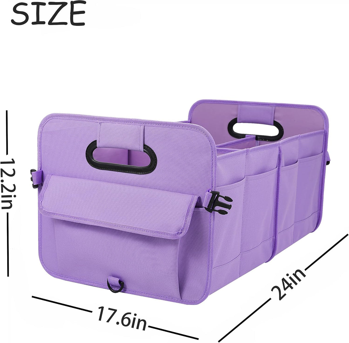 AOKJOY Car Trunk Organizer, Purple, Unisex, Foldable, Non-slip, Adjustable Straps, Multiple Compartments, 600D Oxford Cloth Material
