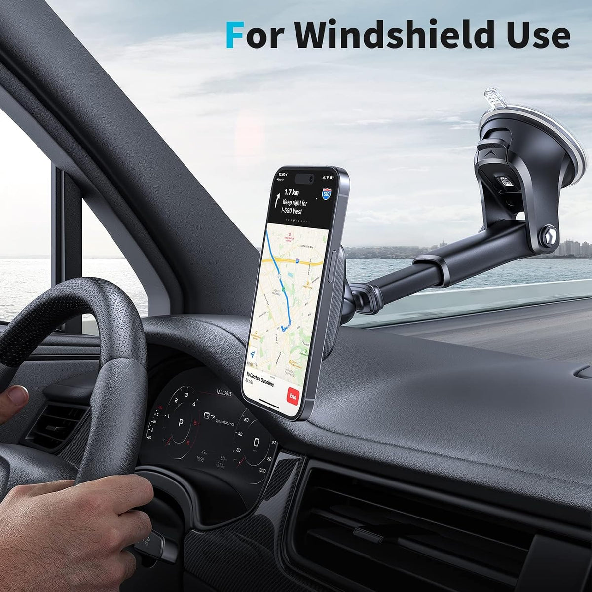 APPS2Car Magnetic Phone Holder for Car, Dashboard Windshield Phone Mount